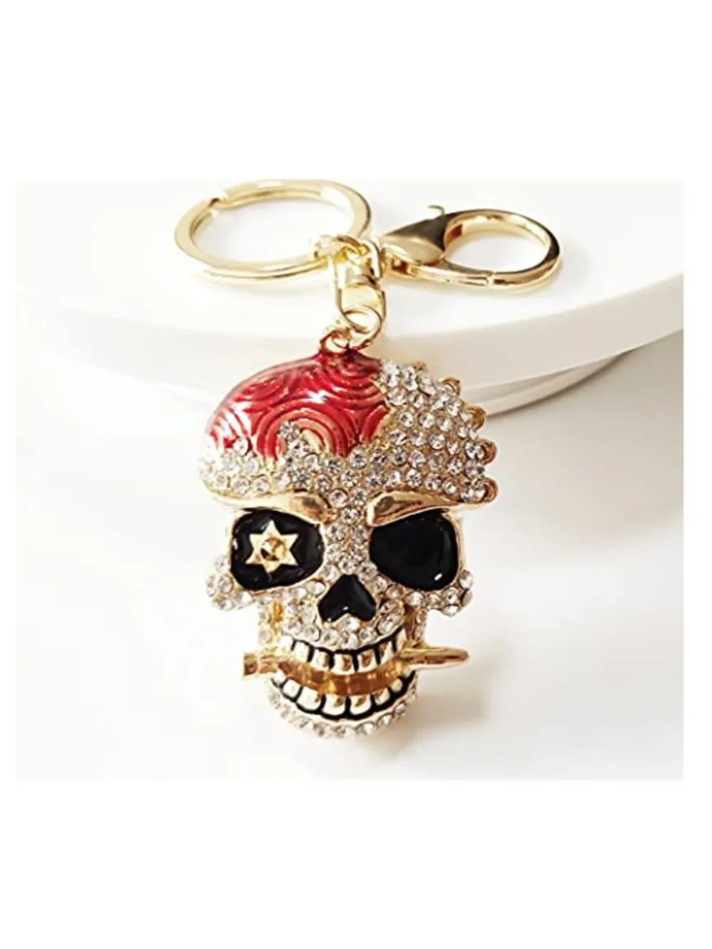 Crystal Skull Keychain Keyring Handbag Charm Purse Accessory for Women